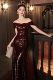 Sequins Mermaid Long Party Dress with Tulle, Charming Prom Dress HZ0509
