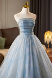 Tulle Printed Pattern Long Prom Dress, Beautiful A Line Party Dress with Cape HZ0509