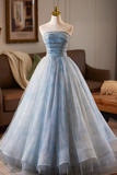 Tulle Printed Pattern Long Prom Dress, Beautiful A Line Party Dress with Cape HZ0509