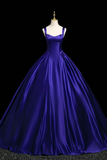 Satin Long Prom Gown, A Line Backless Evening Party Dress HZ0509