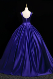 Satin Long Prom Gown, A Line Backless Evening Party Dress HZ0509