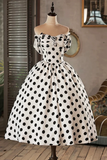 and Black Polka Dots Short Prom Dress, Lovely A Line Party Dress HZ0509