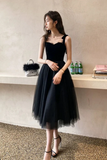 Tulle and Velvet Straps Knee Length Homecoming Dress, Short Prom Dress HZ0509