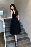 Tulle and Velvet Straps Knee Length Homecoming Dress, Short Prom Dress HZ0509