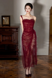 Red Tulle and Lace One Shoulder Party Dress, A Line Wedding Party Dress HZ0509