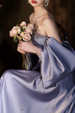 Sweethart Beaded Off Shoulder Party Dress, Satin Long Formal Gowns HZ0509