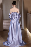Sweethart Beaded Off Shoulder Party Dress, Satin Long Formal Gowns HZ0509