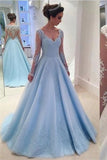 Sleeves Lace A-line High Low Long White V-neck Wedding Dresses HZ0509
