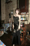 Gothic Satin and Lace Mermaid Prom Dress, Sweetheart Party Dress HZ0509