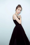 Velvet Tulle Tea Length Prom Dress, Black Evening Dress HZ0509