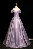 Off The Shoulder Satin Ball Gown with Beaded Bodice HZ0509