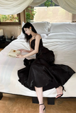 Straps Black Mermaid Long Prom Dresses, Formal Dresses HZ0509