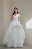 A Line Floor Length White Prom Dress, White Formal Dress HZ0509