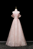 Halter Off Shoulder 3D Floral Glitter Tulle Evening Gown HZ0509