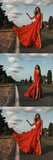 Sexy Simple Deep V neck Side Split Chiffon Prom Dresses HZ0509