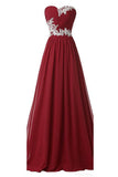 Long Beaded Sweetheart Chiffon Lace Prom Dresses HZ0509