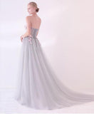 Long Applique Tulle Evening Dress Sweetheart Formal Prom Dress HZ0509