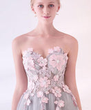 Long Applique Tulle Evening Dress Sweetheart Formal Prom Dress HZ0509