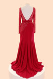Sleeves Red Beaded Cap Sleeves Prom Party Dresses HZ0509