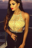 Black Mermaid Prom Dresses,Long Beading Formal Woman Evening Dress HZ0509