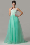 Sleeves Mint Green Lace Long Prom Dresses HZ0509