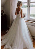 Modest Wedding Gowns With Bownot Cheap Tulle Backless Wedding Dress HZ0509