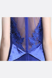 Sheath Royal Blue Mermaid Long Prom Dresses HZ0509
