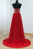 Waist Red Backless Sexy Long Prom Evening Dress HZ0509