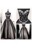 White Tulle Long Ball Gown Prom Dress,Sweetheart Beaded Bodice Quinceanera Dresses HZ0509