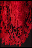 Real Sexy Red Lace Long Mermaid Backless Prom Evening Dresses HZ0509