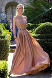 Long Chiffon Lace Floor-length Round Prom Dresses With Beads HZ0509
