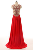 Long Prom Dress Red Chiffon Cheap Evening Gowns HZ0509