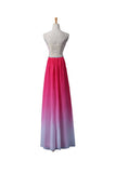 Ombre Chiffon Long Beaded Prom\Evening Dresses HZ0509