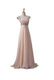 Pink Chiffon Beaded Long Prom\Evening Dresses HZ0509