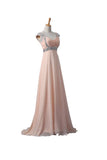 Pink Chiffon Beaded Long Prom\Evening Dresses HZ0509