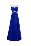 Royal Blue Beaded Long Prom Evening Dresses HZ0509