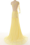 Chiffon Daffodil Long Prom Dresses Evening Dresses HZ0509