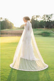 Lace Edge Cathedral Tulle Ivory Wedding Veil HZ0509
