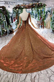 One Shoulder Lace Up Back Sequins Beads Prom Dresses HZ0509