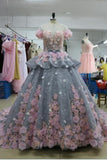 Backless Quinceanera Dress,Ball Gown Long Wedding/Prom Gown HZ0509
