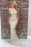 Mermaid Beading Long Prom Dress with Criss Back HZ0509