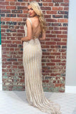 Mermaid Beading Long Prom Dress with Criss Back HZ0509