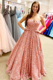 Lace Long A Line Sweetheart Prom Dresses HZ0509