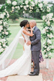 Lace Edge Cathedral Tulle Ivory Wedding Veil HZ0509