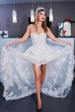White Lace High Low Prom Dresses, Junior Sweetheart Graduation Dress HZ0509