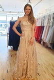 Long Prom Dresses Junior Formal Dresses With Lace Applique HZ0509