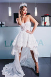 White Lace High Low Prom Dresses, Junior Sweetheart Graduation Dress HZ0509