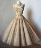 A-Line Straps Sweetheart Tea-Length Sleeveless Homecoming Dresses HZ0509