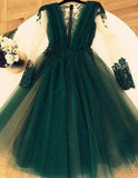 A Line Tulle Green Short Homecoming Dresses,Graduation Dresses HZ0509