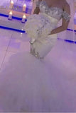 Mermaid Off the Shoulder Wedding Dress with Beads HZ0509